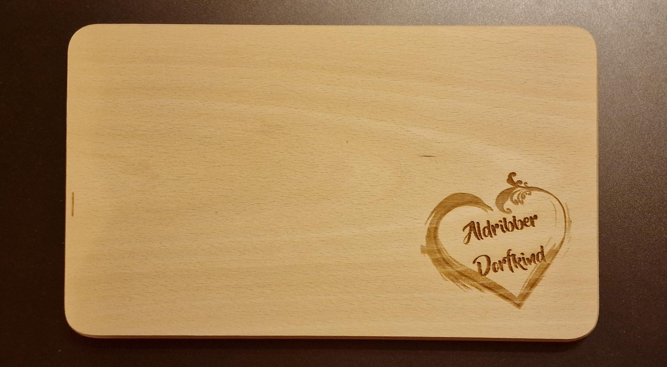 Frühstücksbrettchen „Aldribber Dorfkind 1“